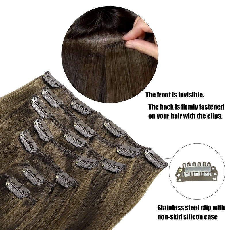 Clip In Human Hair Extensions Full Head Remy Hair